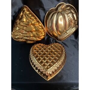 vtg set Of 11 Copper Jello Molds Wall Decor Hanging Various Sizes & Styles